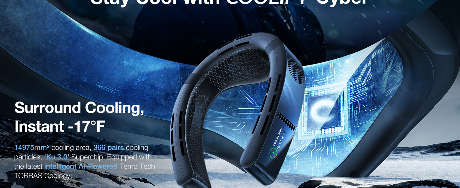 Neck Cooler with 14,975 mm² area Cooling