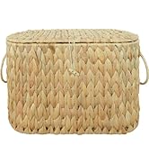 Coeusy Toilet Paper Basket-Wicker Toilet Paper Storage with Lid,Decorative Farmhouse Boho Bathroo...