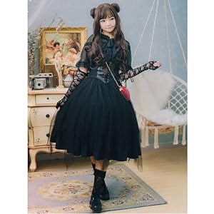 ロリータ 黒猫と魔法使いのワンピース 黒 パニエ 公式】黒猫と魔法使いのワンピース - ロリータファッション通販