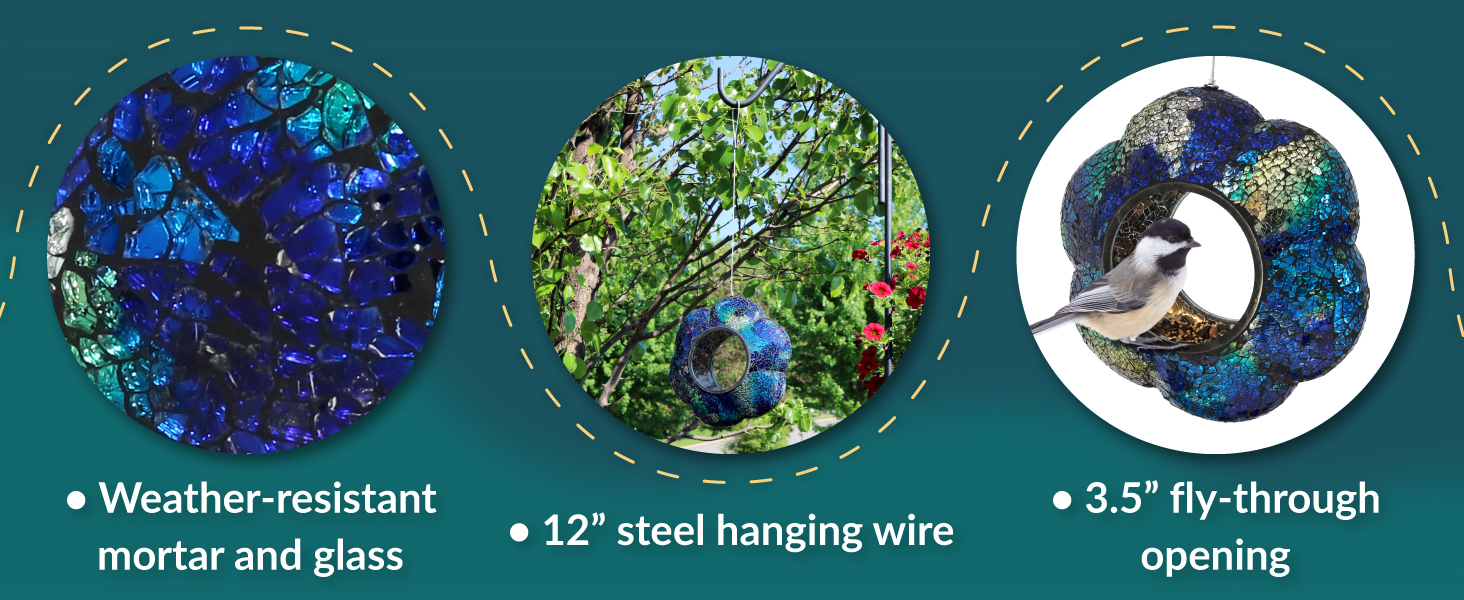 Weather-resistant mortar and glass 12 inch steel hanging wire 3.5 inch fly-through opening