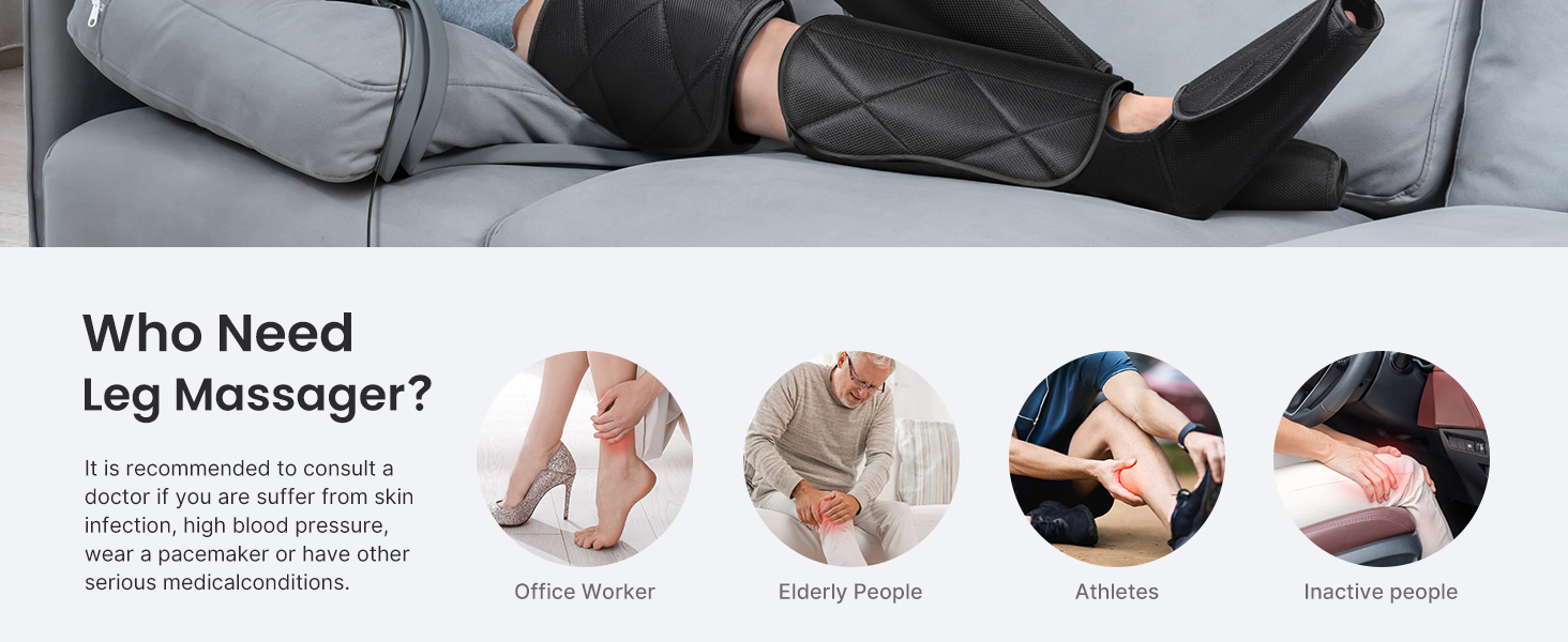 RENPHO Leg Massager FSA HSA Eligible, Air Compression Leg Massager for Circulation and