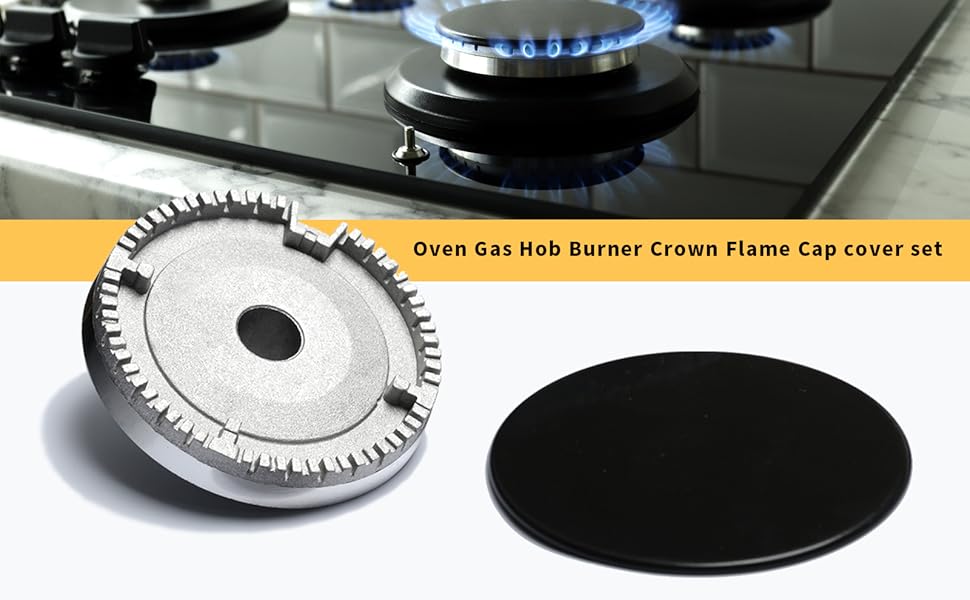 Cooker Hat Set Upgraded, Oven Gas Hob Burner Crown Flame