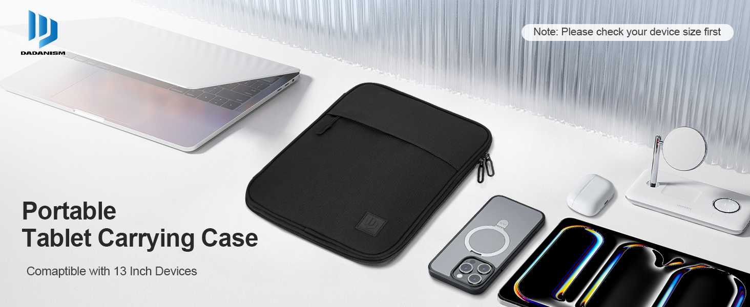 Dadanism 13 Inch Tablet Sleeve Padded Carrying Case for iPad Pro 13" M4 2024, iP... 12 ipad pro 13 inch sleeve 2024