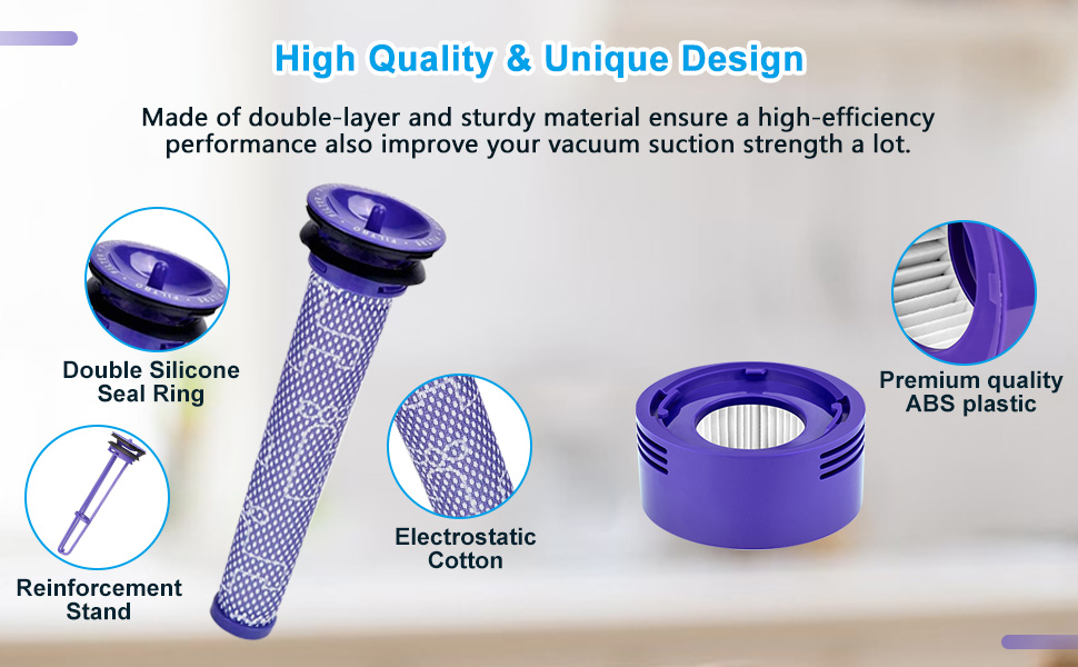 Artraise Filter For Dyson V8 V7, 3 Pre Filters & 3 Hepa Post