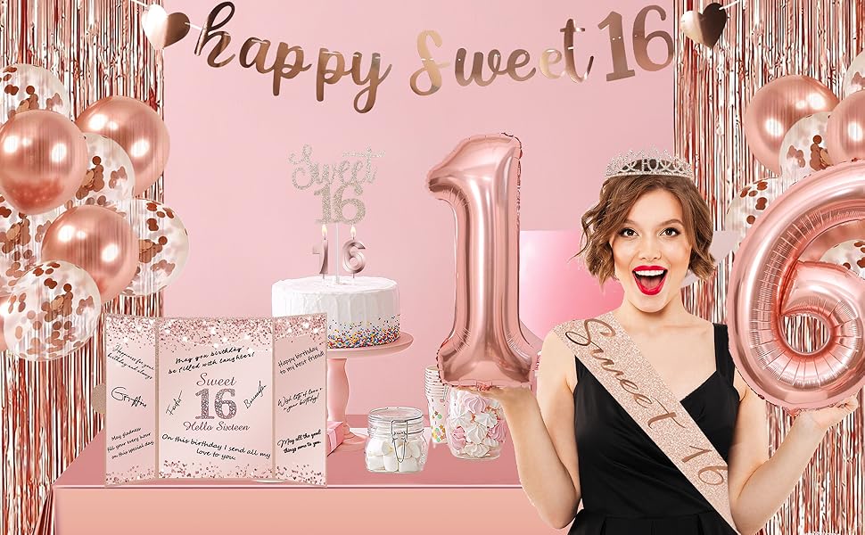 Vlipoeasn Sweet 16th Birthday Decorations Party Set for