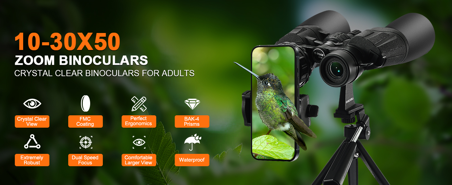 10-30x50 Zoom Binoculars