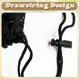 Black Mesh Drawstring Bag