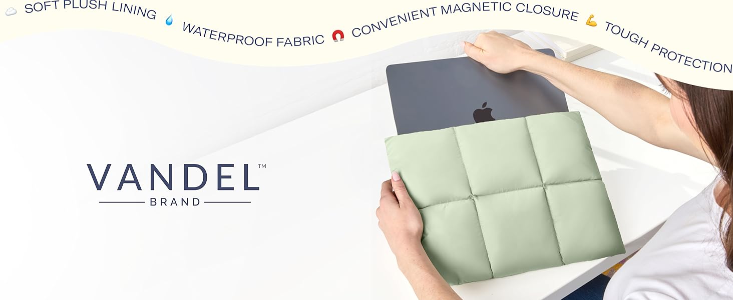 cute puffer sleeve aesthetic laptop cover quilted 14 inch case 15 inch 16 inches laptop case tablet