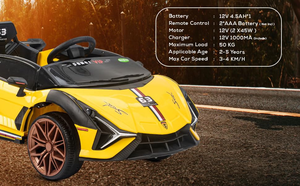 Buy Baybee Lamborado Rechargeable Battery Operated Car for Kids, Ride