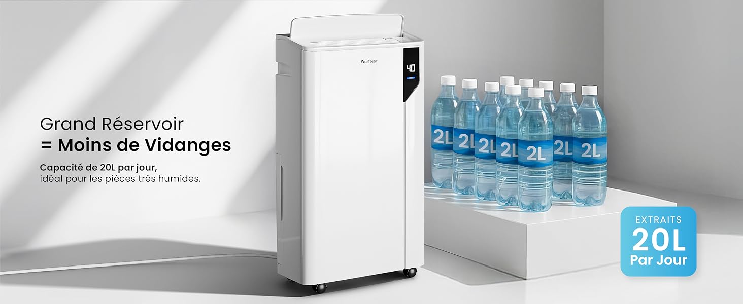 Infographie - Grand réservoir 5,5L pour moins de vidanges