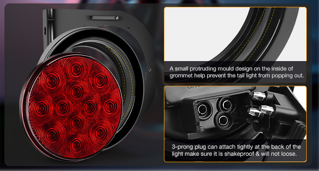 4inch red round tail light stop brake turn lights