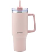 Smash 1.25L Dual Wall Stainless Steel Tumbler with Handle and Straw - Dusty Pink
