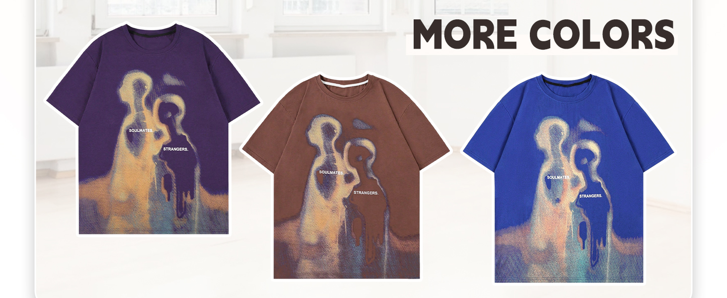 Men's Oversized Graphic Tees Crew Neck Short Sleeve Vintage Streetwear T Shirt Tops