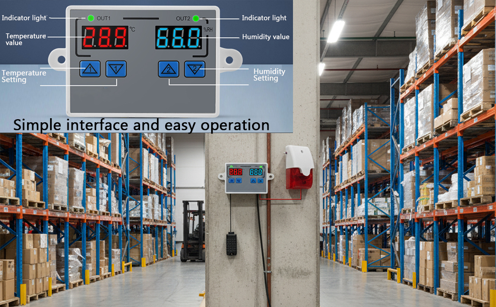 Thermostat Controller with External Output Option for Room/Grow Tent/Farm/Cellar/Reptile