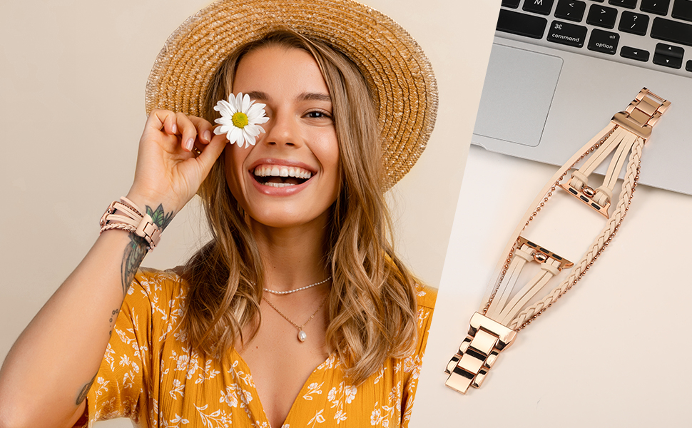 Wearlizer Posh Leather Bands Compatible with Apple Watch