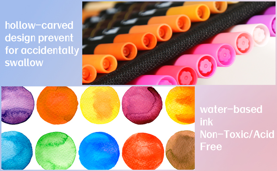 120 dual tips colored marker with coloring book and watercolor book