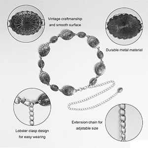 omen Concho Western Chain Belts Chain Belts Western Waist Belts Country Metal Belt Link Belt