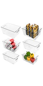 6 Pieces Fridge Organizers and Storage Clear