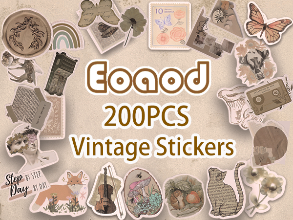 値下げMade in U.S.A. catalog & Scrapbook Amazon.com: 200Pcs Vintage Stickers, Aesthetic Scrapbook