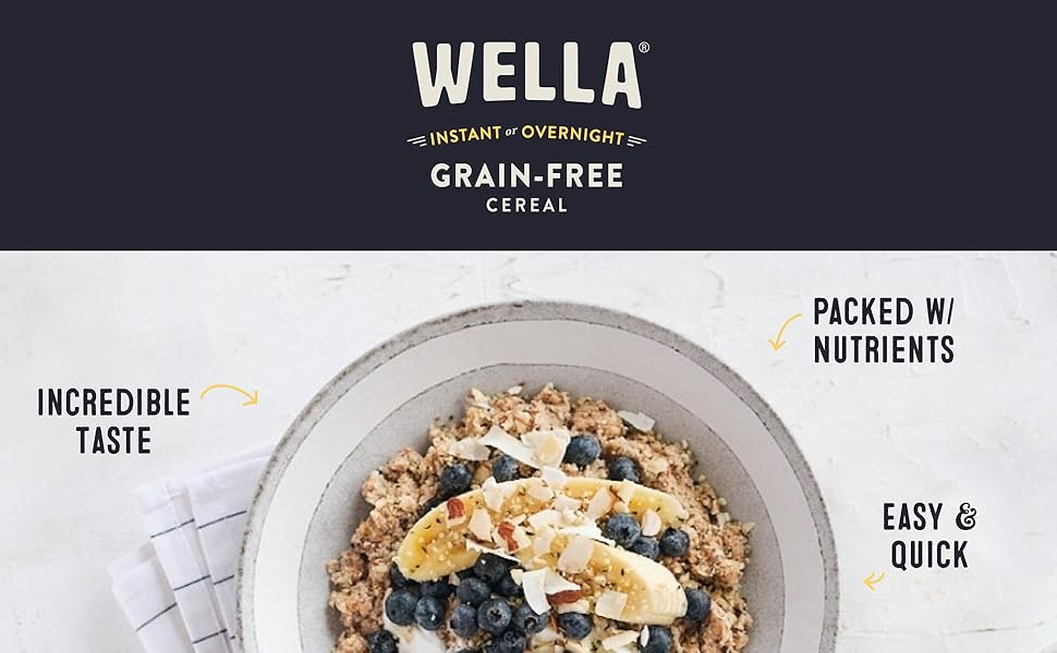 Wella Cereal Oatmeal Alternative, GlutenFree Breakfast Hot Cereal, GrainFree Paleo