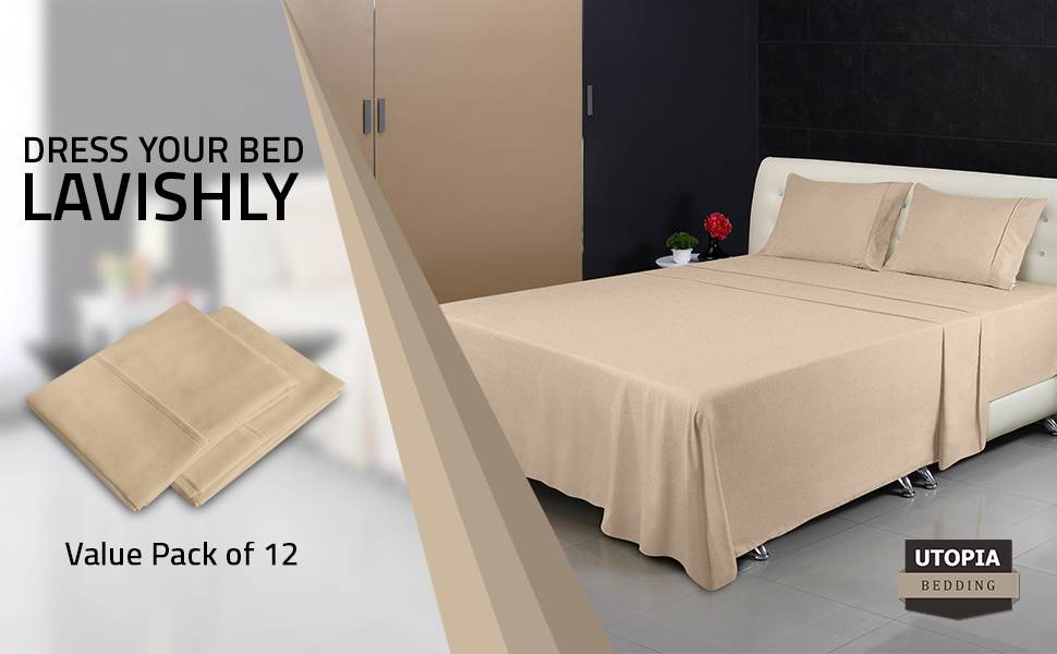 Utopia Bedding Queen Pillowcases 12 Pack Bulk