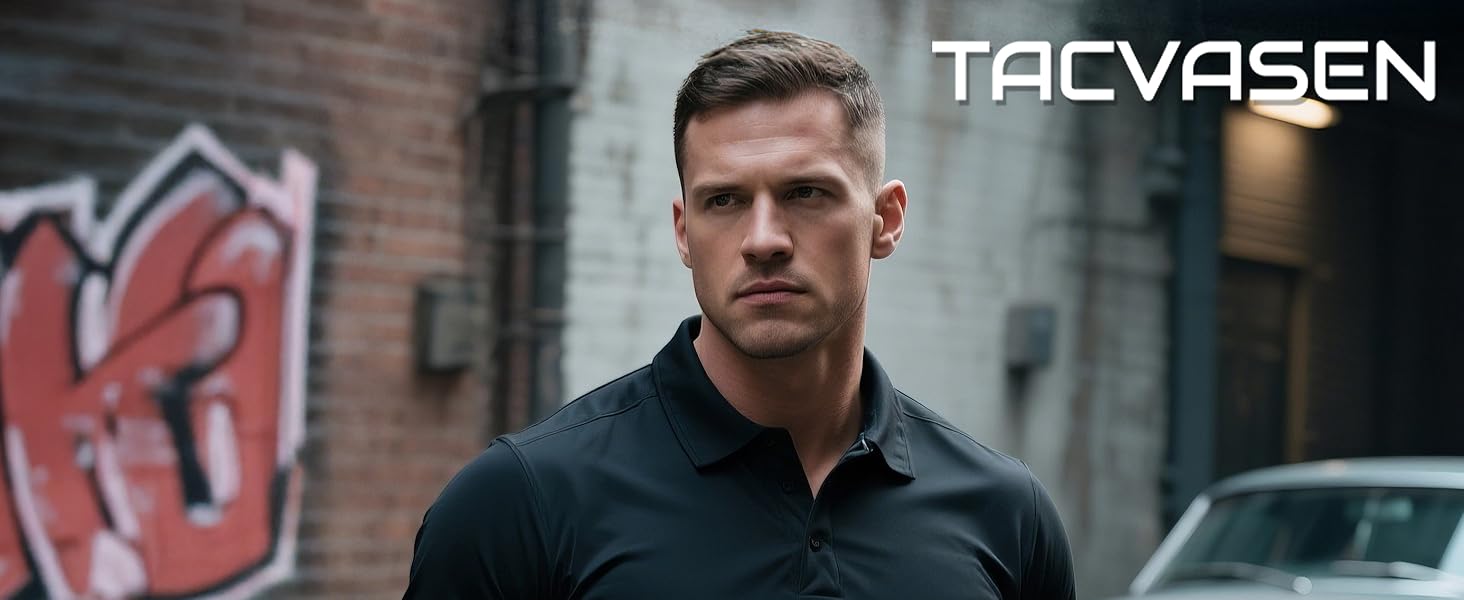 Mens UPF 50+ Polo Shirts Tactical Shirts Quick Dry SPF Performance Short Sleeve Sun Lightweight