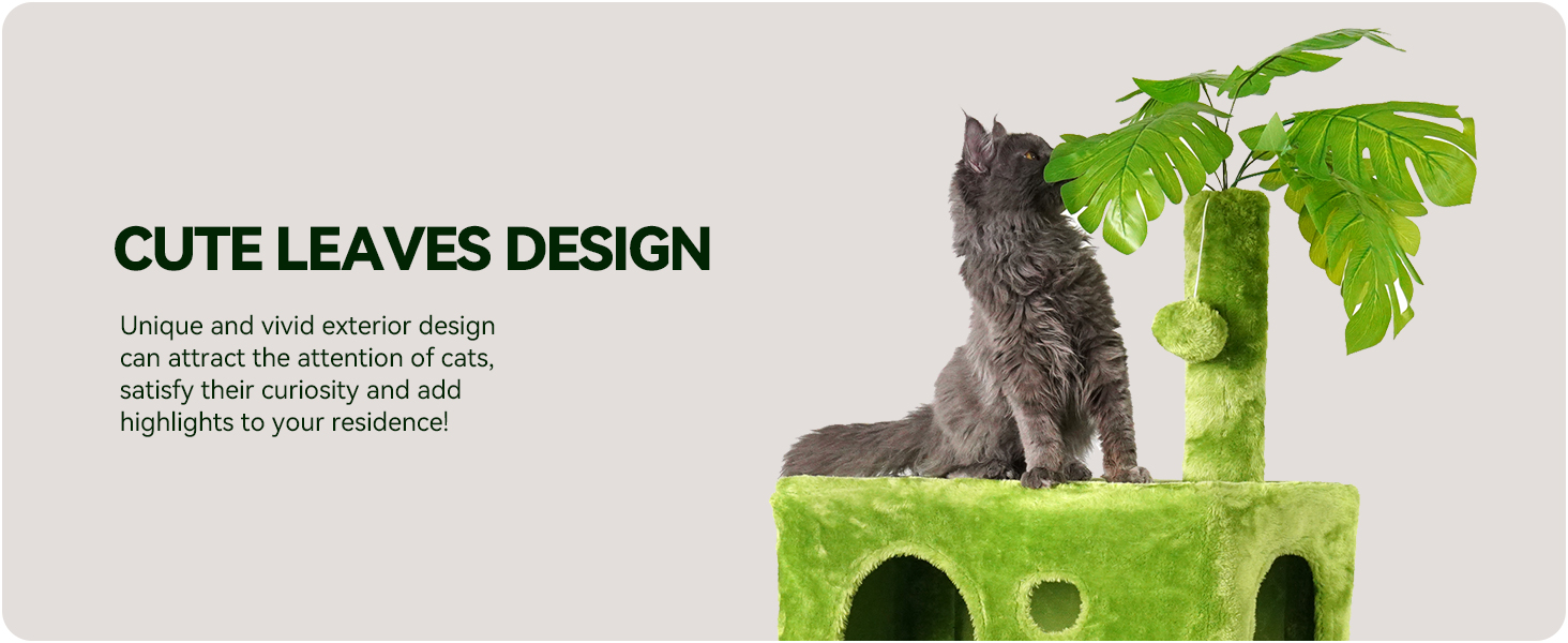 cat tree with leaves