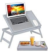 Bed Tray Table Breakfast Food Tray with Folding Legs Kitchen Serving Tray for Lap Desks Notebook ...