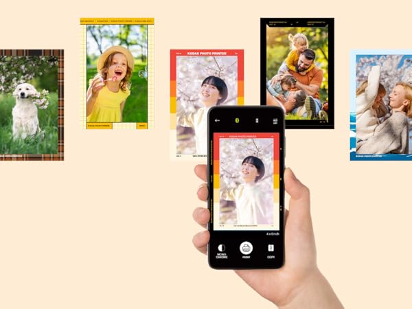 Choose frames and make edits through the free kodak photo printer app