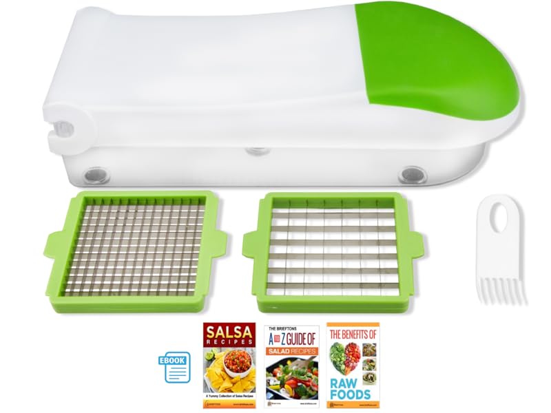 Brieftons QuickPush Vegetable Chopper (Classic) Onion Chopper Food Chopper Dicer with 2 Dicing