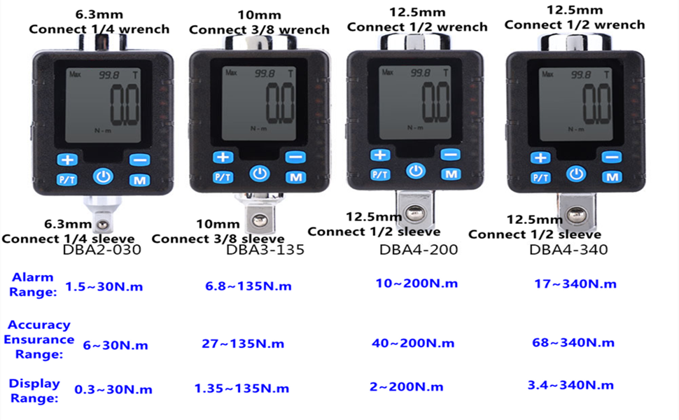 Digital Torque Wrenches Adapter, Electronic Digital Display Adjustable