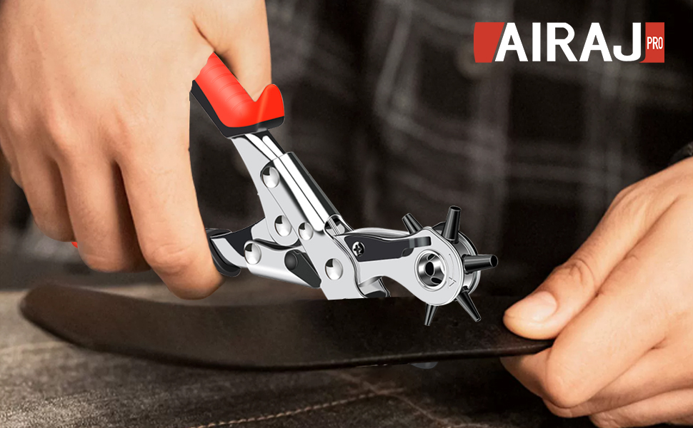 AIRAJ PRO Leather Hole Punch Tool,Upgraded Version Belt Hole