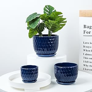 Ceramic Flower Pots with Drainage Hole and Saucer