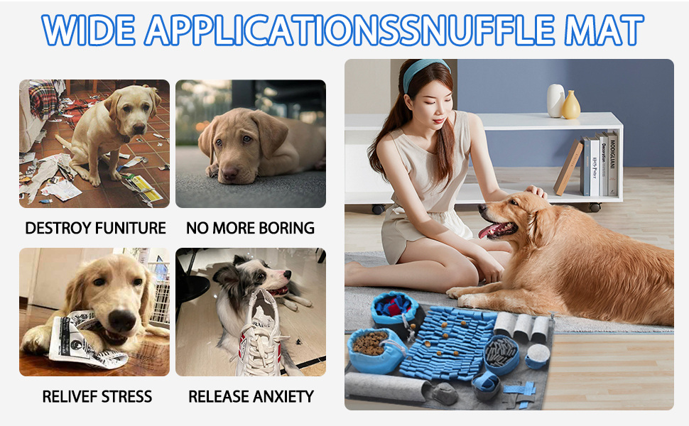 Snuffle Mat for Dogs Puppies with 10 Training Elements and