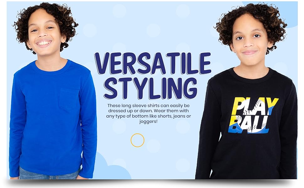 Amazon.com: BCOOL 4 Pack Long Sleeve Shirts for Boys Kids