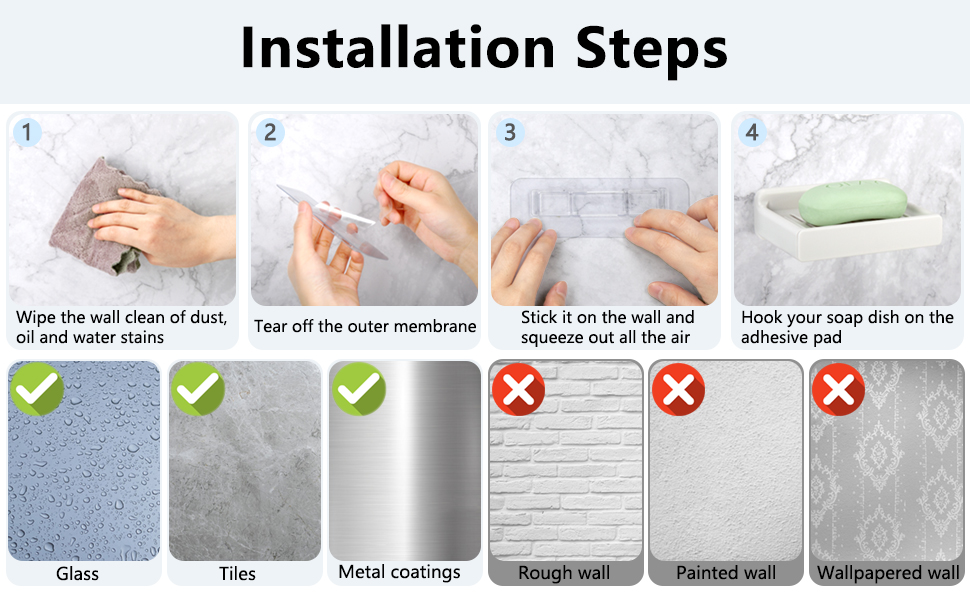 HONZUEN Hand Soap Dish Holder Rack Wall Mounted for Bathroom Shower