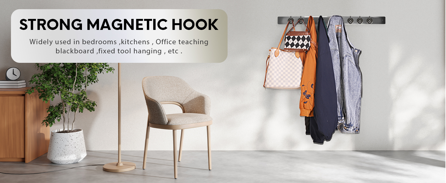 Neosmuk strong magnetic hook gunblack color make your home clean and tidy