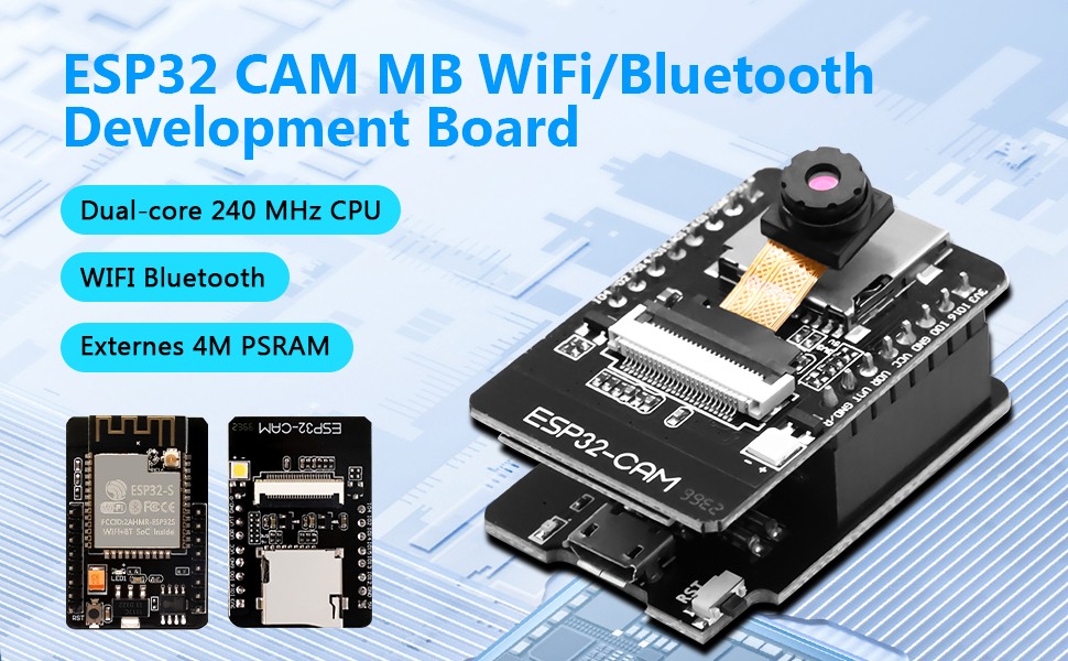 For ESP32-CAM, QIQIAZI ESP-CAM MB WiFi/Bluetooth Development Board Dual ...