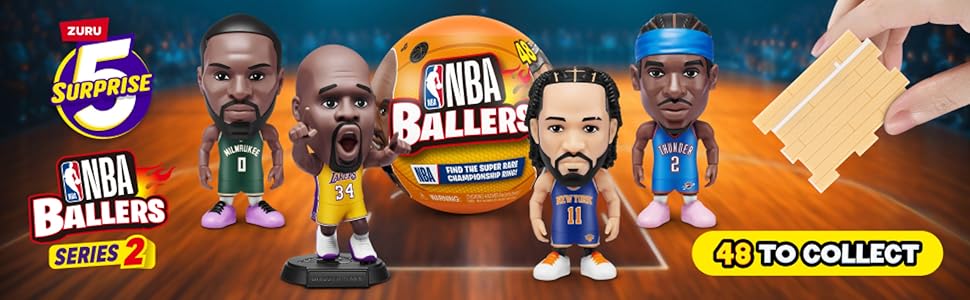 ZURU 5 Surprise NBA Ballers 2個✕2個セット Amazon.com: 5 Surprise NBA Ballers Series 1 (2 Pack) Toy