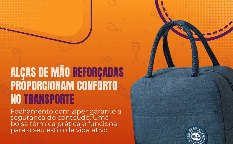 Alças de mão reforçadas, conforto no transporte