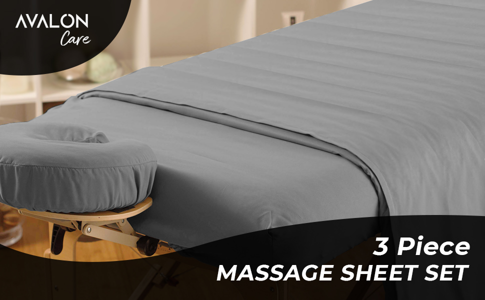 AVALON CARE Massage Table Sheets Sets 3 Pcs 100 Cotton