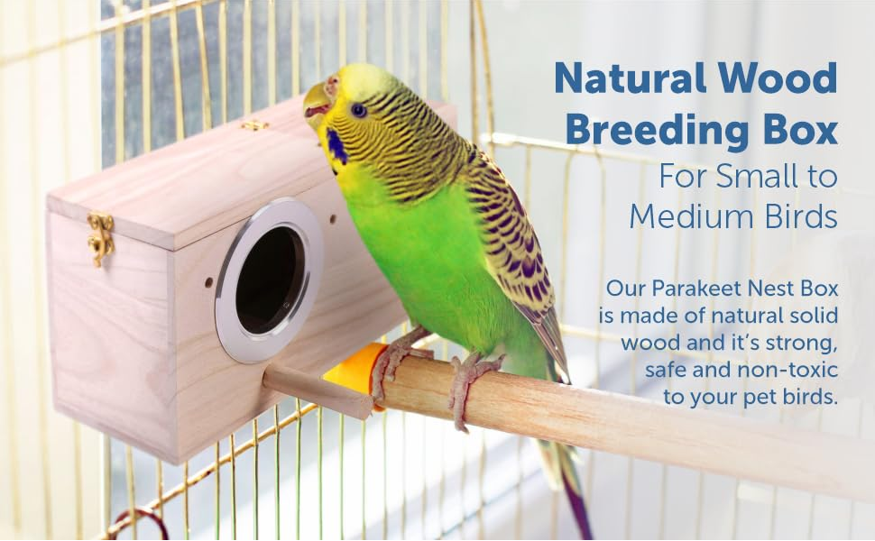 Hand Crafted Large Parakeet Nest Box; Budgie Nesting Bird