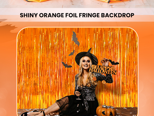orange fringe curtain