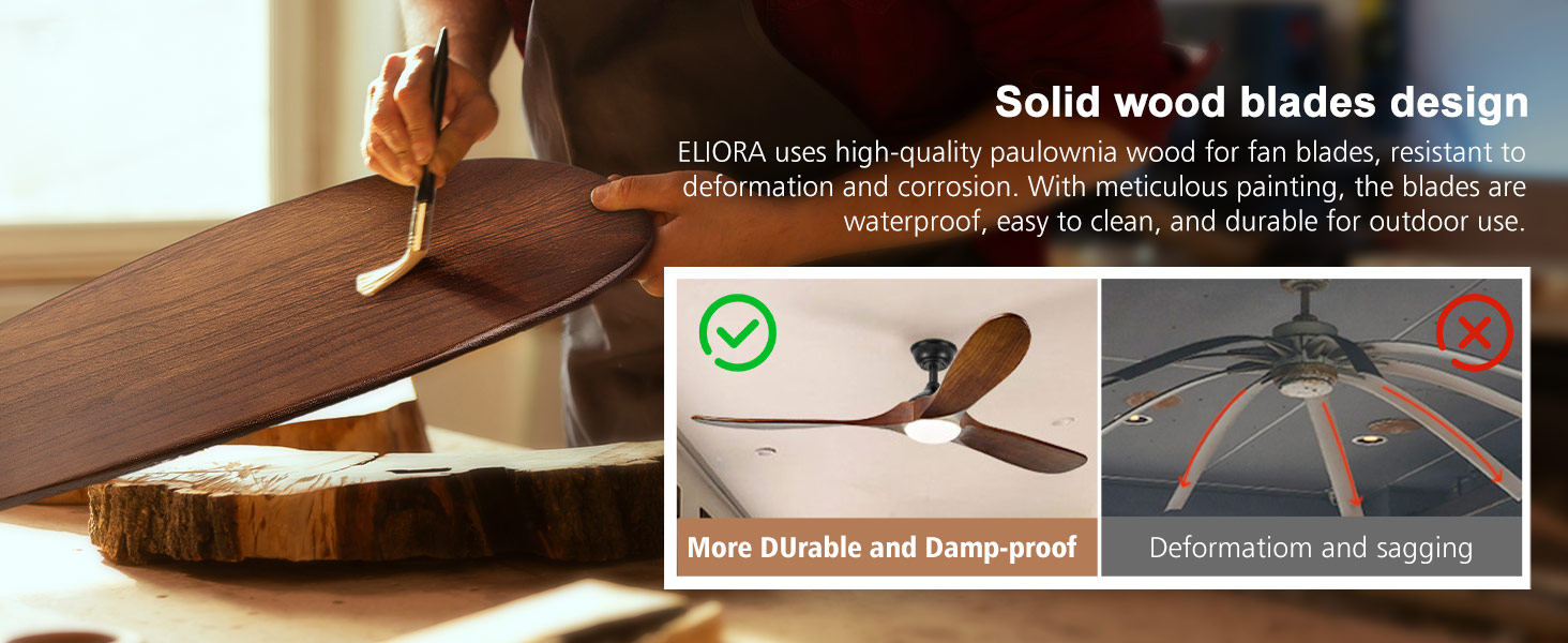 wood ceiling fan with light