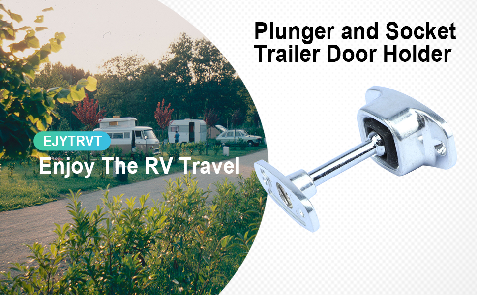 EJYTRVT RV Door Holder, Plunger and Socket Trailer Door Holder 3 inch Heavy Duty