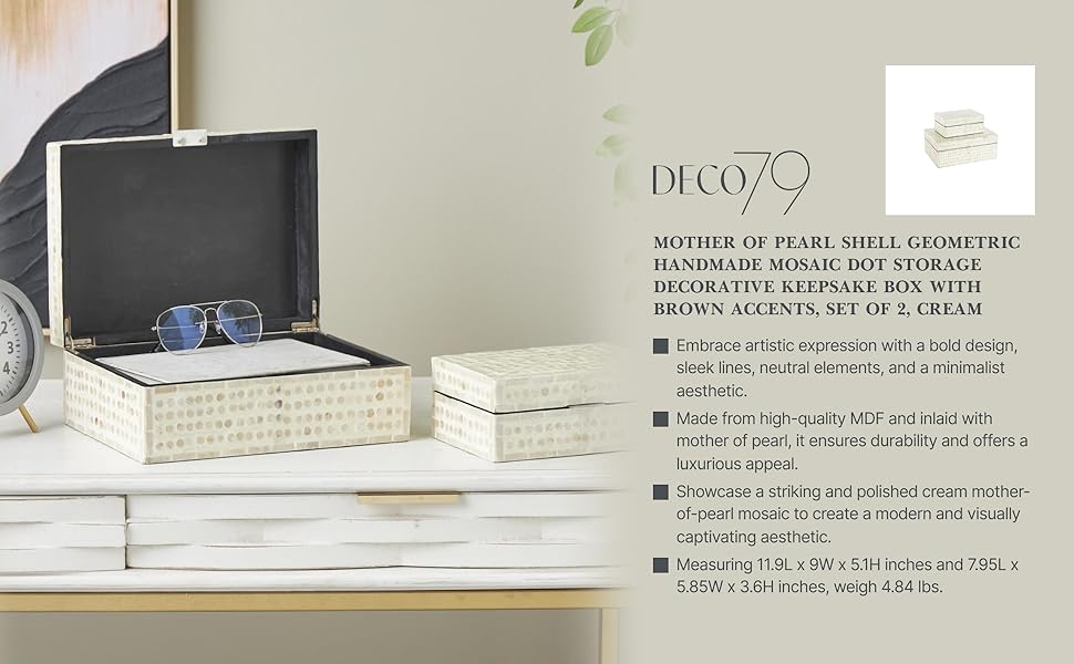 Amazon.com: Deco 79 Mother of Pearl Shell Geometric Handmade