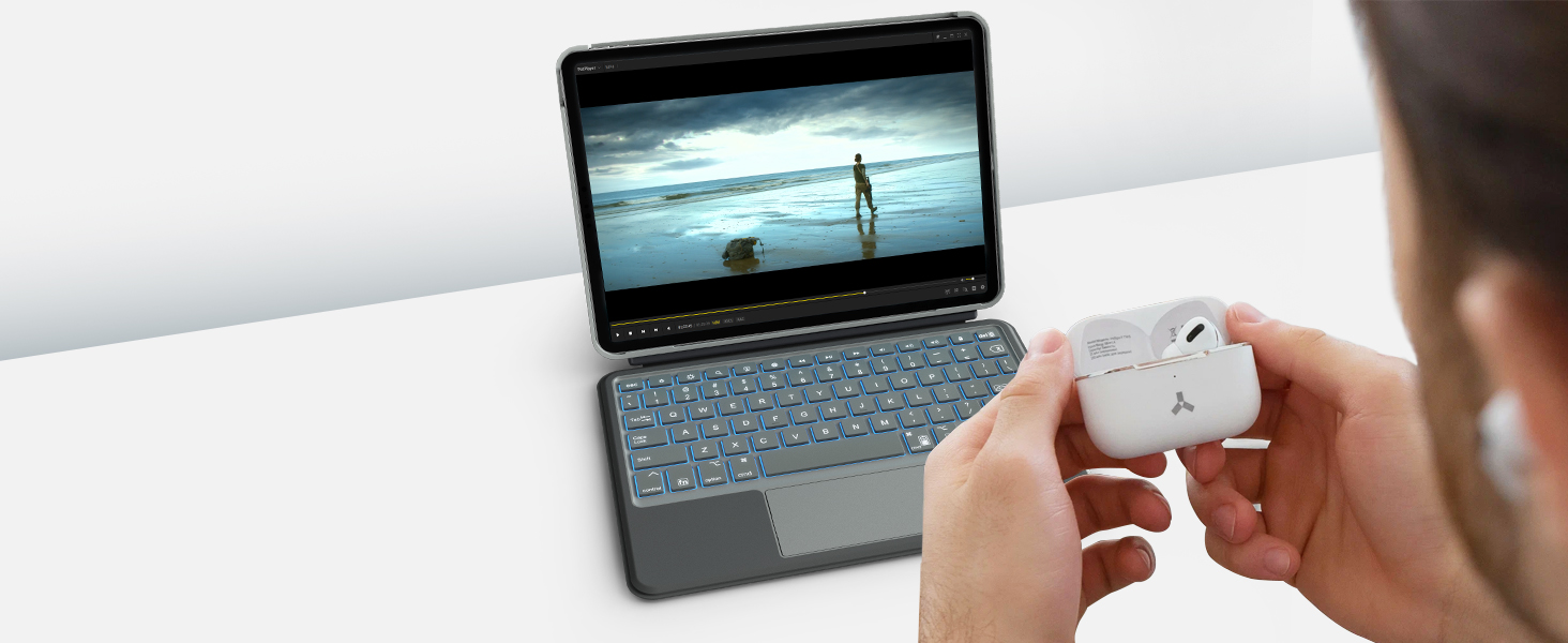 CAPNEW Keyboard Case for iPad Air 11 inch (M2) 2024