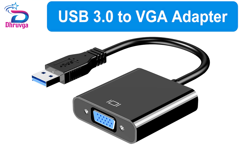 Dhruvga USB to VGA Adapter, USB 3.0 to VGA Converter Cable 1080P Multi