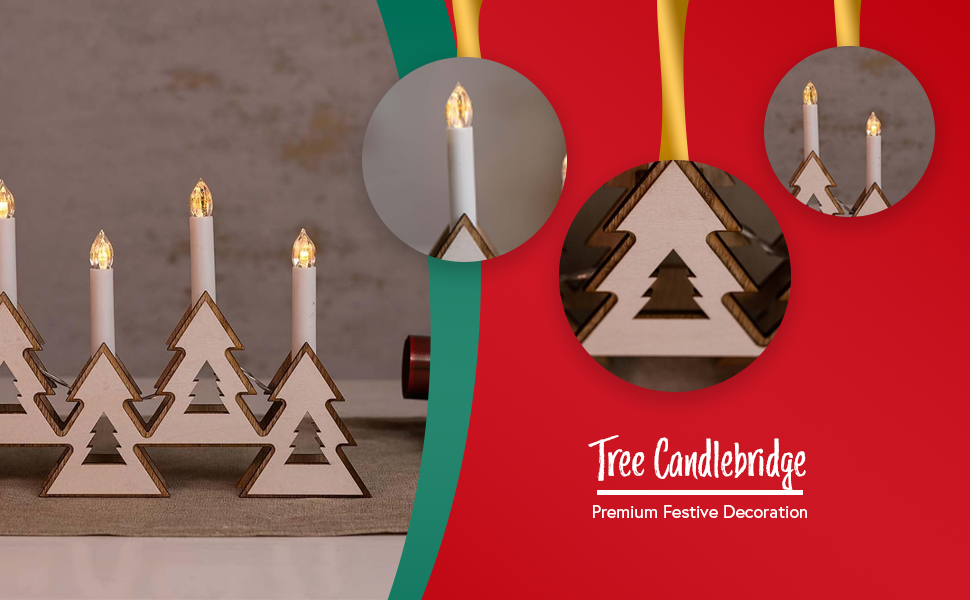 Marco Paul Christmas Candle Bridge Festive Traditional LED Lights