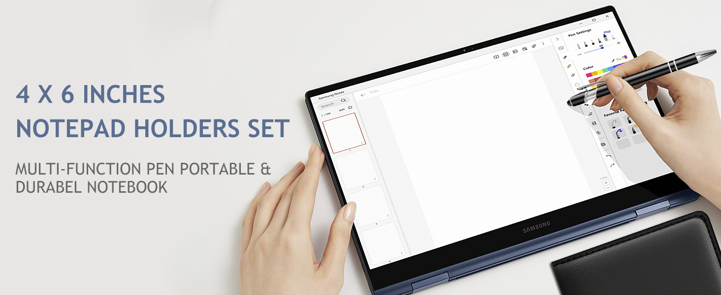 Small Notepad 4x6 Inch Holder Set 8 Pcs Notepads Pen Holder with 30